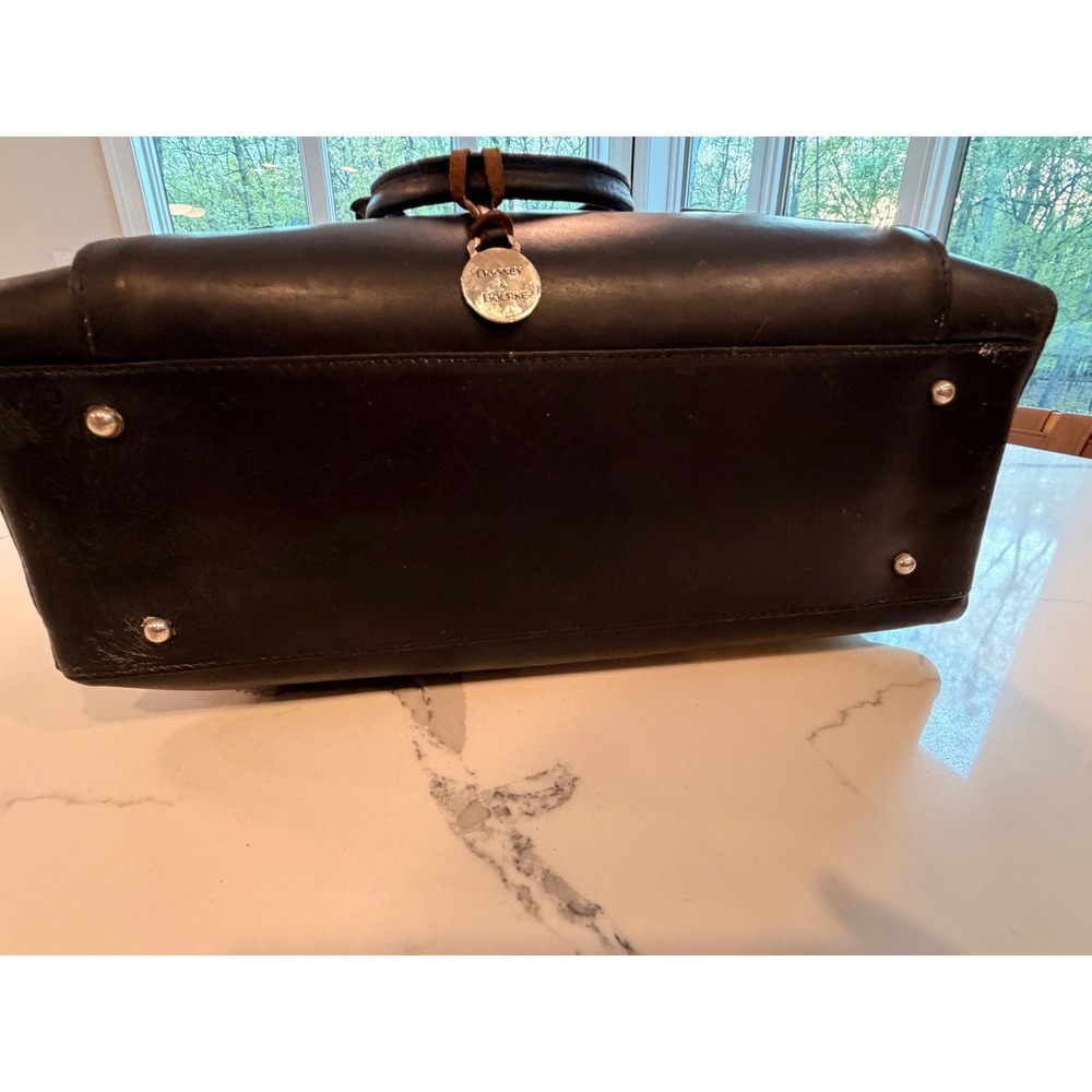 Dooney & Bourke Alto Executive Tote Black Leather Large Vintage Bag - Picture 8 of 14